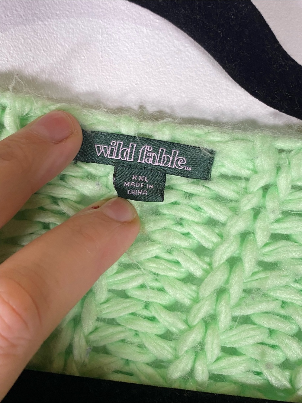 Wild Fable Chunky Y2K Knit Colorblock Cardigan Green Blue Open Front XXL - Picture 4 of 5
